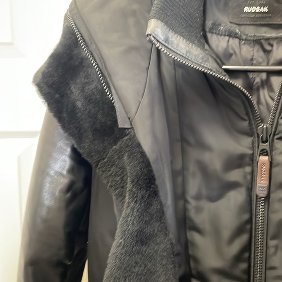 Rudsak - Classic Long Coat Jacket With Hood Old Money - Black  Petite Small - Picture 6 of 13